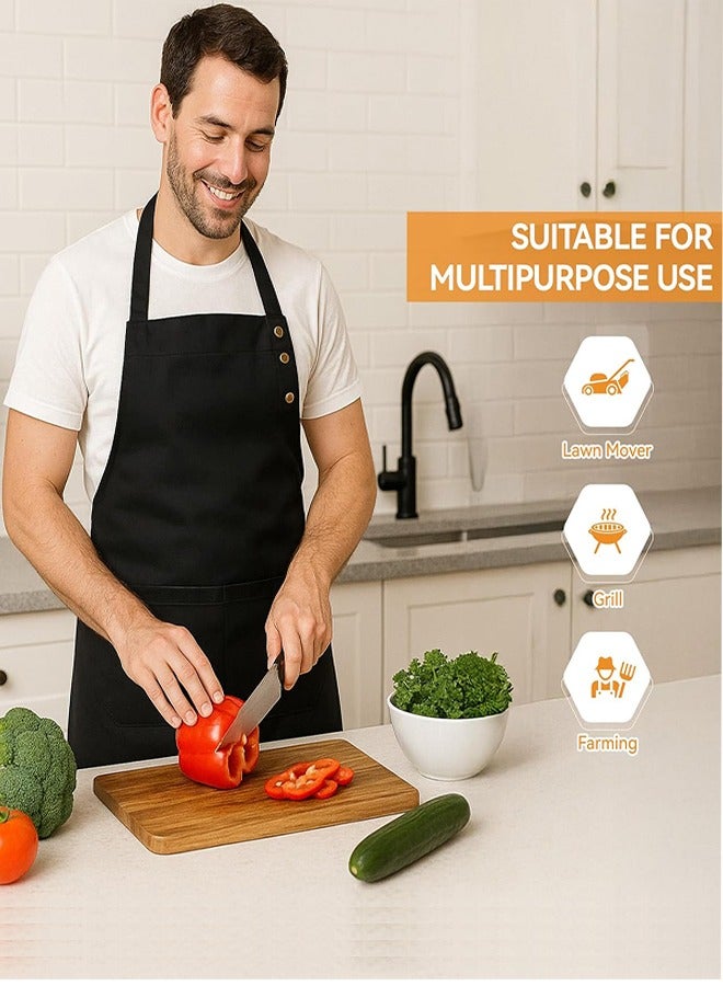 Kitchen Apron, 1 Pack Unisex Cooking with Apron Adjustable Straps and Large Pockets, Waterproof Apron for Home,  Kitchen, Restaurant, Coffee House - Image 4