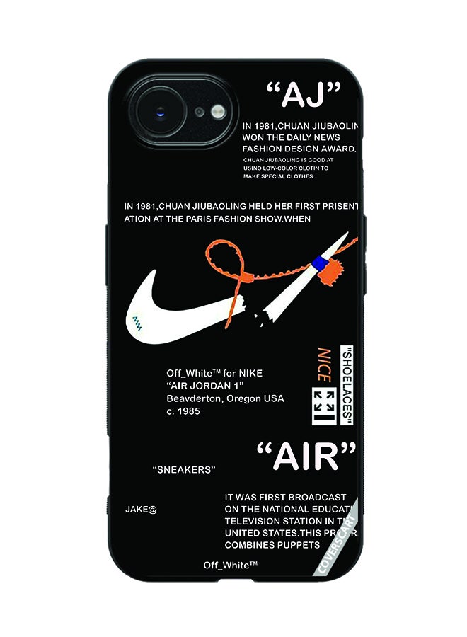 Protective Case Cover For Apple iPhone 16e Nike Off Black Design Black