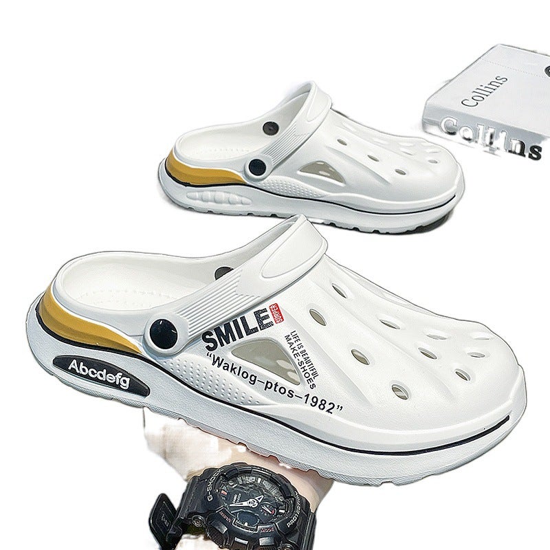 Hole Shoes Men'S Summer Outwear Driving Dual-Purpose Sandals Shoes For Stamping Shoes Casual Boys Baotou Sports Beach Slippers - Image 5