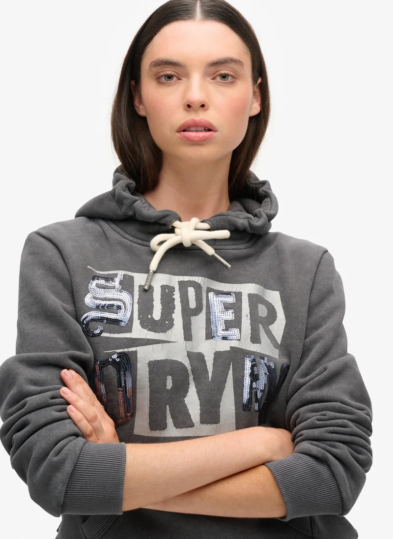 Superdry EMBELLISHED PUNK GRAPHIC HOOD