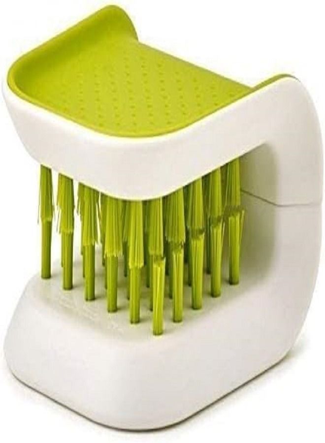 Generic Knife Cleaning Brush,Small Plastic Knife Cleaner Scrubber Brush with Sponge Holder for Kitchen Sink,Household Cutlery Cleaning Brush with Hard bristles for Cleaning  - Image 2