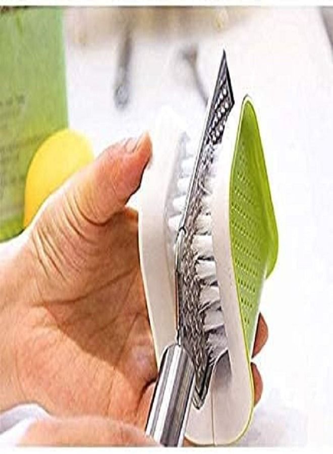 Generic Knife Cleaning Brush,Small Plastic Knife Cleaner Scrubber Brush with Sponge Holder for Kitchen Sink,Household Cutlery Cleaning Brush with Hard bristles for Cleaning  - Image 3