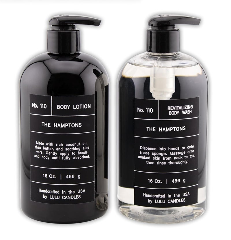 Lulu Candles Lulu Candles The Hamptons  Fresh Citrus  Ocean Mist Revitalizing Body Wash  Nourishing Body Lotion 2Piece Set Full Size  16 Fl Oz