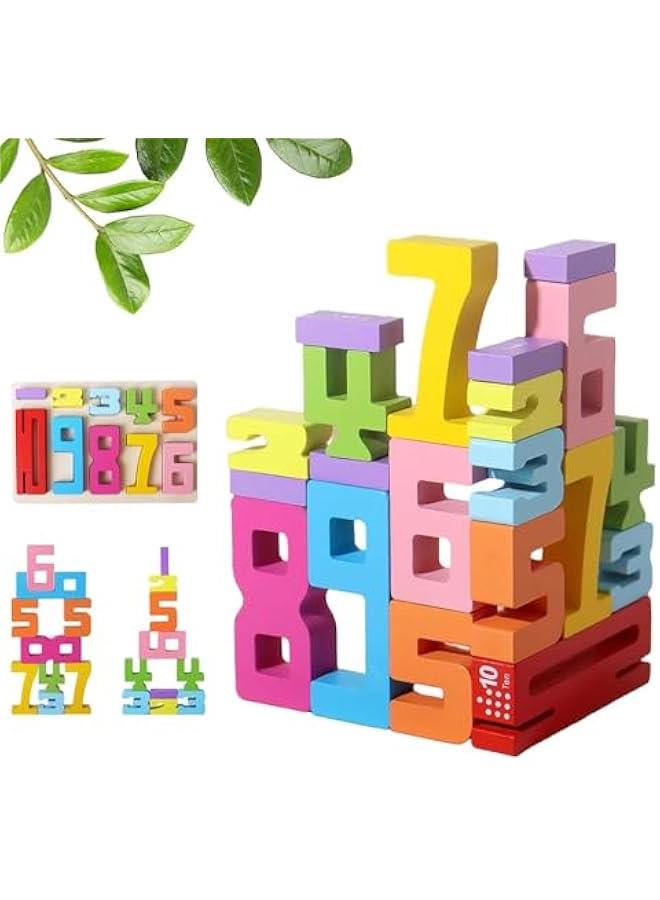 Wooden Number Building Blocks Montessori 10/20 PCS, 2025 New Digit Blocks, Strengthfully Wooden Number Blocks, Friends of 10 Blocks (10PCS (Digital Board)) - Image 1