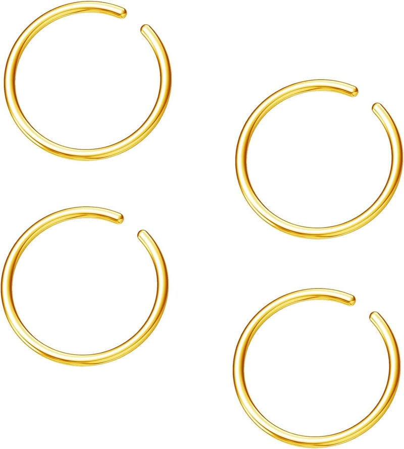 NZDLM Hoop Cartilage Earring Fake Earrings Nose Rings Septum Nose Ring Stainless Steel for Women Men Girls - Image 1