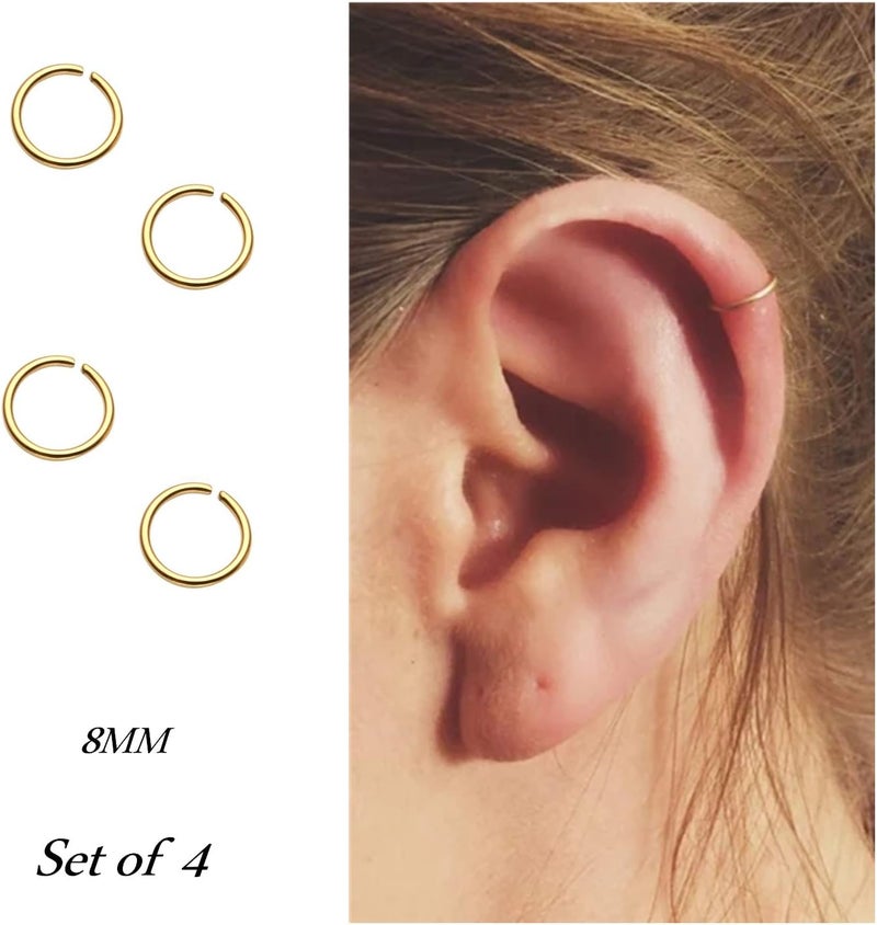 NZDLM Hoop Cartilage Earring Fake Earrings Nose Rings Septum Nose Ring Stainless Steel for Women Men Girls - Image 2