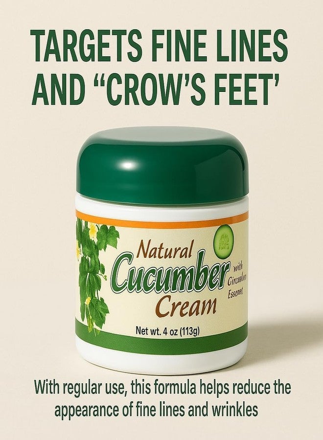 Bargz Cucumber Face Cream 4 oz 113g Non Greasy Moisturizer with Cucumber Extract Aloe Chamomile Ginseng Herbal Blend Hydrating Soothing Anti Aging Cream for Dry Sensitive Skin Fine Lines Wrinkles - Image 3