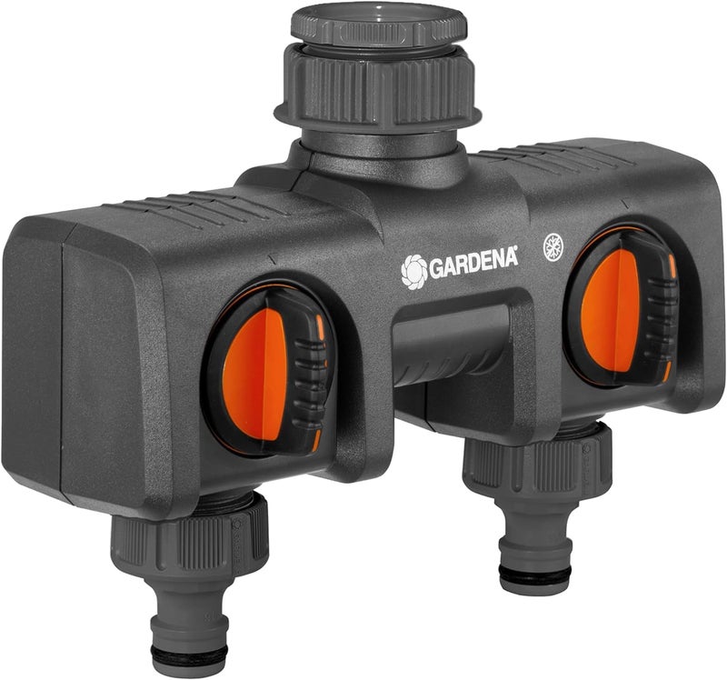 GARDENA جاردينا (08195-80 موصل خرطوم حديقة مزدوج 2 منفذ، صمام خرطوم حديقة) - Image 2