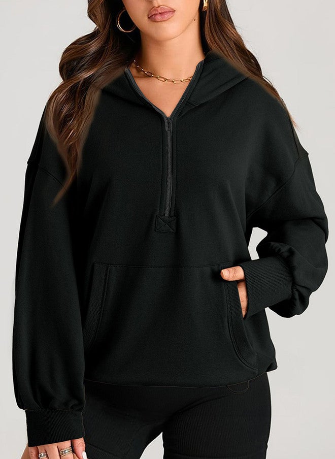 YUNIQEE Black Hooded Sweatshirt for Women - Image 1