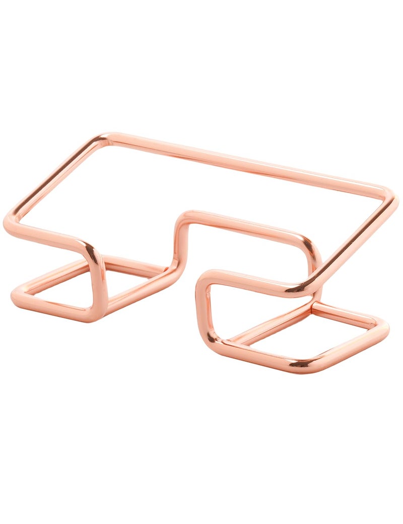 Leicraft Business Card Holder for Desk, Cute Metal Card Organizers and Office Desk Accessories for Men and Women (Rose gold) - Image 2