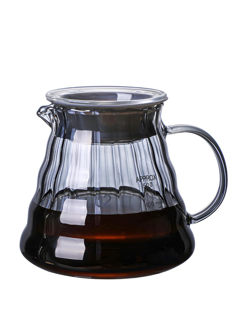 V60 Coffee Maker Drip Set Of 3 With Filter Clear 500ml Coffee Pot Glass Filter Gray