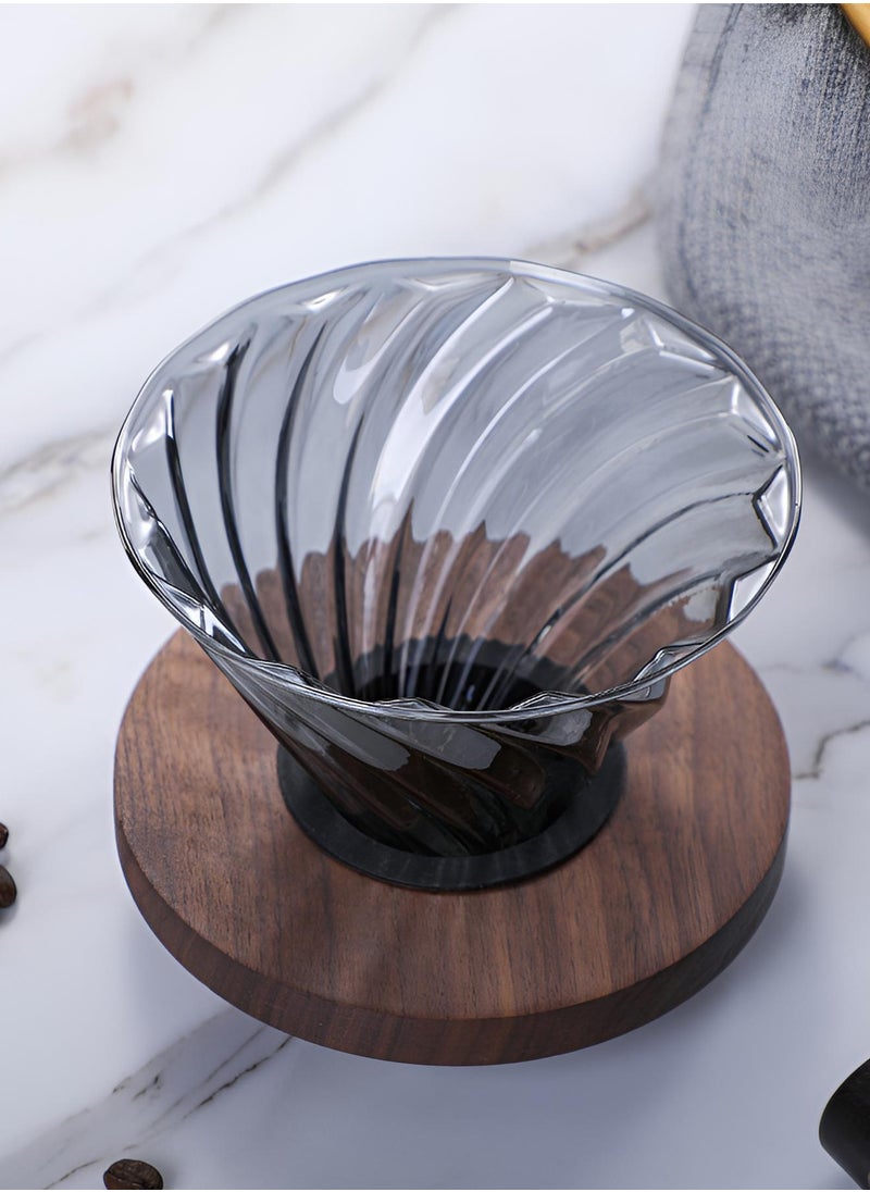 V60 Coffee Maker Drip Set Of 3 With Filter Clear 500ml Coffee Pot Glass Filter Gray
