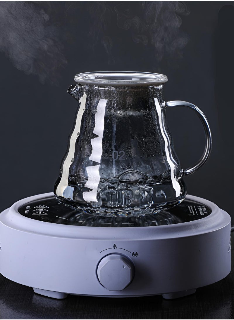 V60 Coffee Maker Drip Set Of 3 With Filter Clear 500ml Coffee Pot Glass Filter Gray