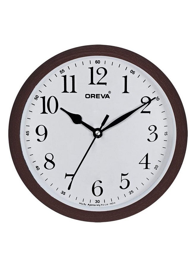 OREVA Plastic Round Shape Simple Small Wall Clock (20 x 4.2 x 20 cm, D Wood, AQ-6687)
