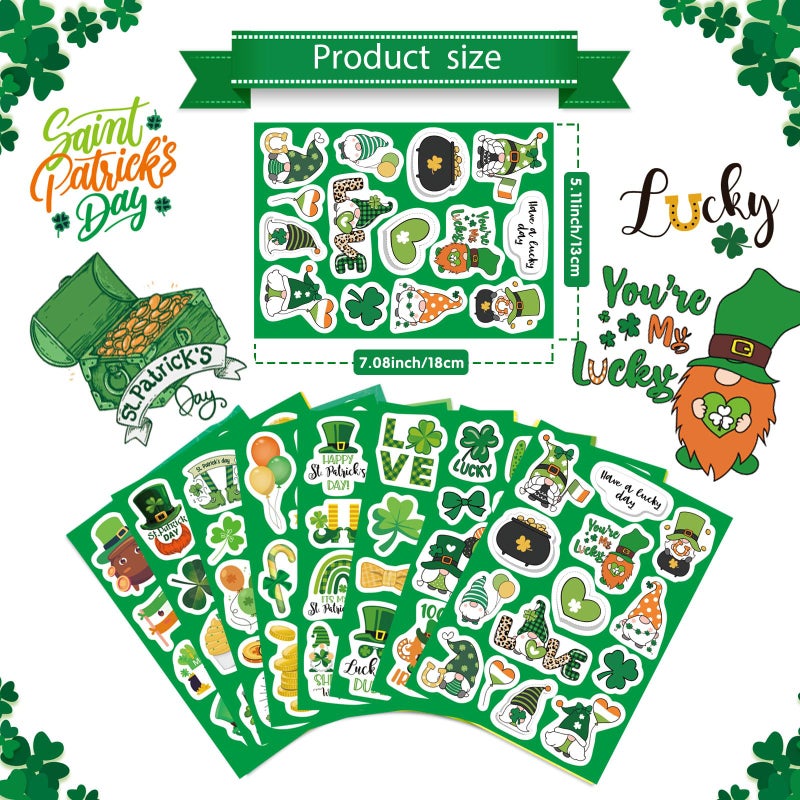DUJAA 309PCS St. Patrick's Day Theme Stickers Shamrock Stickers for Kids Irish St. Patrick's Day Craft for Toddlers Teachers Classroom Home Favor Gift Supplies - Image 2
