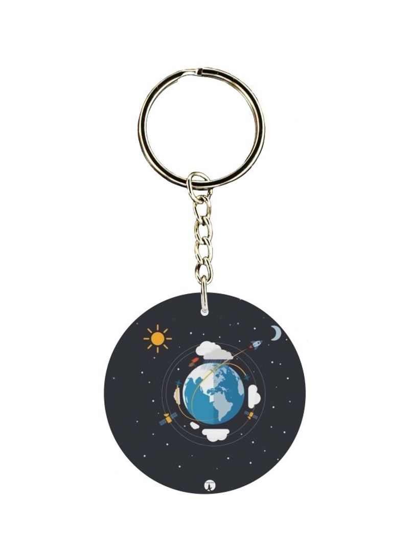 RKN Earth Printed Double Sided Keychain