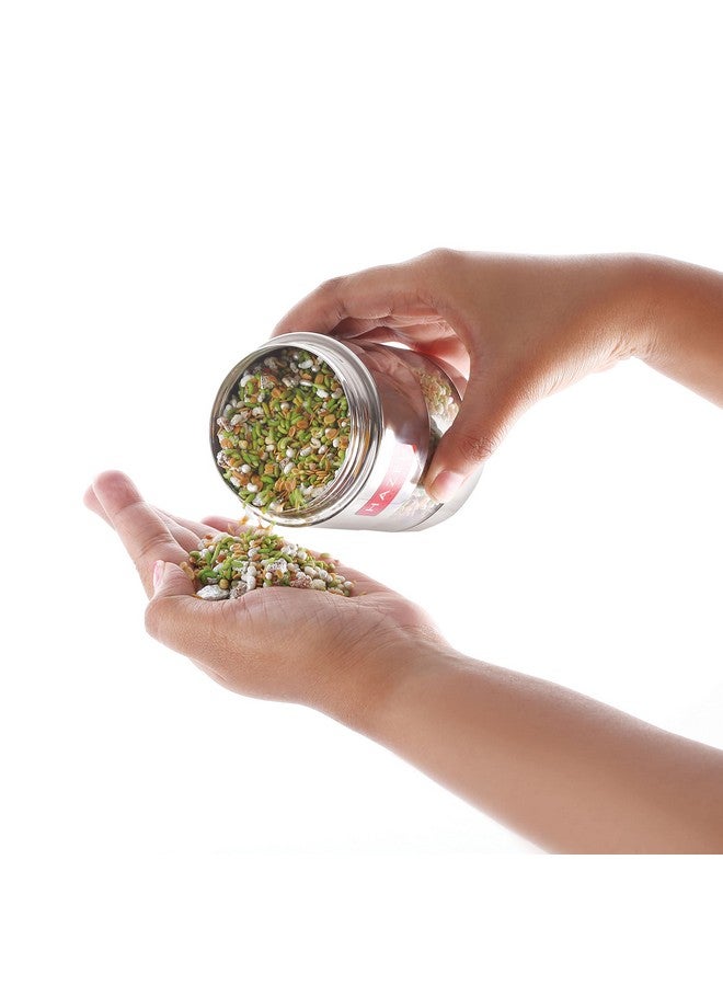 HAZEL Stainless Steel Mukhwas Container | 170 ml See Through Small Containers for Kitchen Storage Set | Transparent Airtight Jars, Set of 6 - Image 2