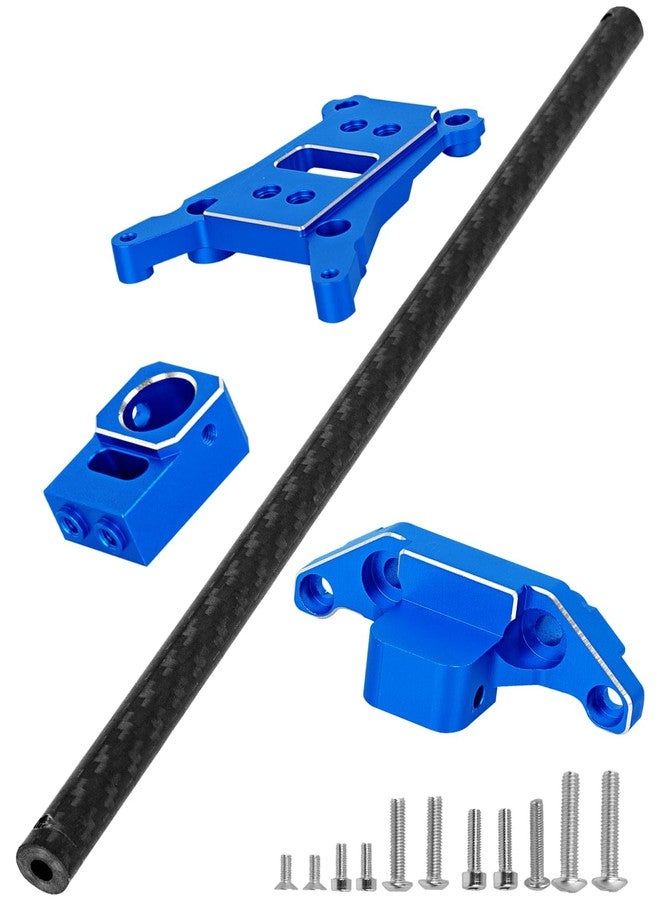 طقم تقوية هيكل سيارة التحكم عن بعد RCHuiWow، قطع غيار مُحسّنة لسيارات Slash 4x4 LCG وSlash 4x4 LCG VXL وRustler 4x4 وRustler 4x4 VXL بمقياس 1/10، مصنوع من سبائك الألومنيوم مع دعامة هيكل من ألياف الكربون، باللون الأزرق الداكن. - Image 1
