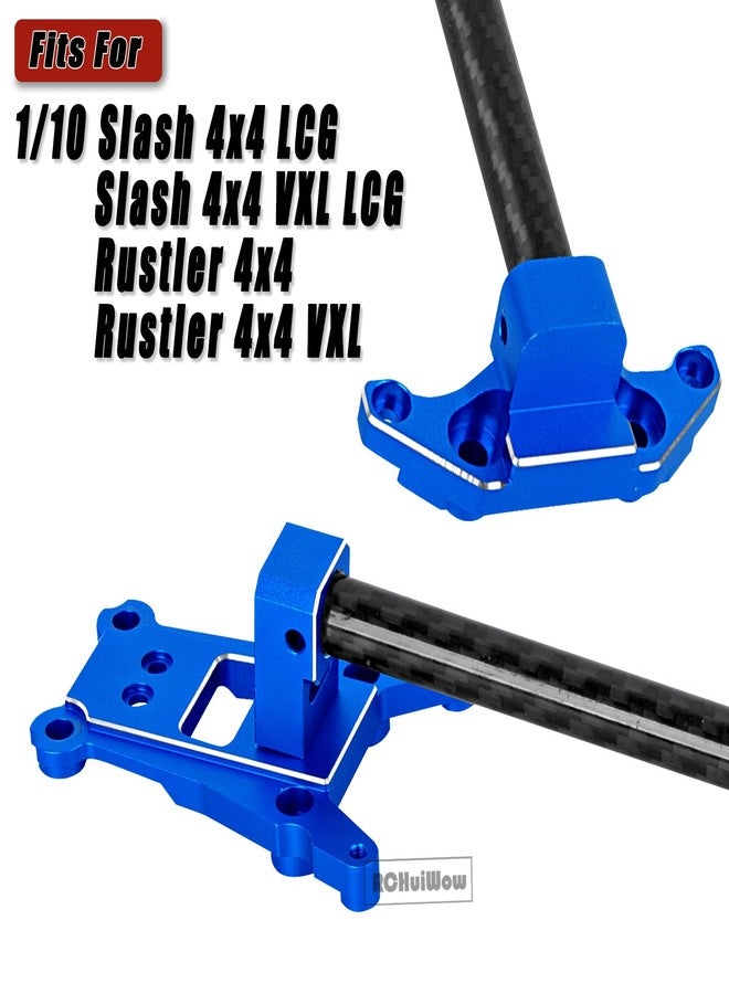 طقم تقوية هيكل سيارة التحكم عن بعد RCHuiWow، قطع غيار مُحسّنة لسيارات Slash 4x4 LCG وSlash 4x4 LCG VXL وRustler 4x4 وRustler 4x4 VXL بمقياس 1/10، مصنوع من سبائك الألومنيوم مع دعامة هيكل من ألياف الكربون، باللون الأزرق الداكن. - Image 2
