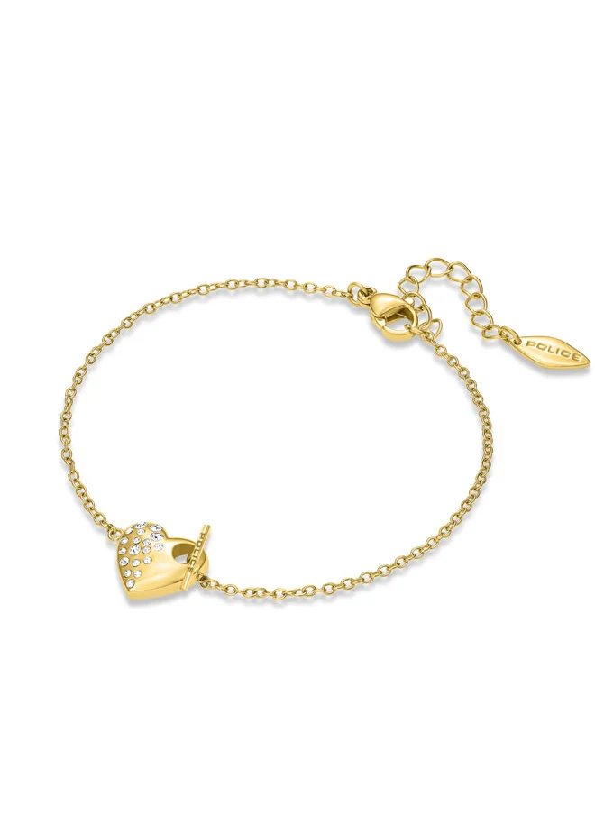 بوليس Heart stone Shaped Convex Design with Radiant Crystals Bracelet for Women