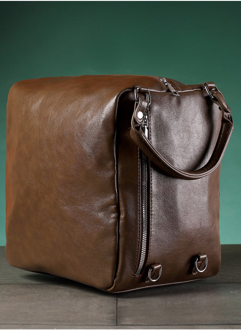 Haute Sauce Solid Zip Lock Regular Vegan Leather Hand Bag For Women  - Image 1