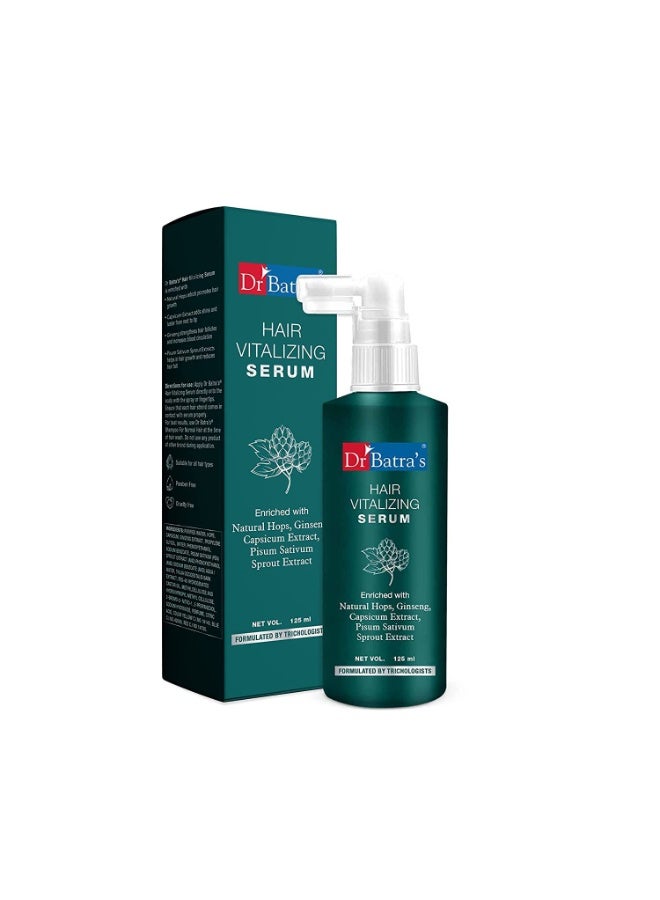 Dr Batra's Hair Vitalizing Serum with Ginseng, Capsicum & Essential Vitamins | Clinically Approved & Trichologist Recommended | Helps Nourish Scalp, Strengthen Hair & Reduce Irritation | Healthy Scalp Serum | 125 ml For Men & Women - Image 1
