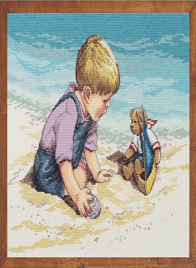 Janlynn ct_255208_1 Seashore Fun Counted Cross Stitch Kit-13-3/4"X10-3/4" 14 Count - Image 1