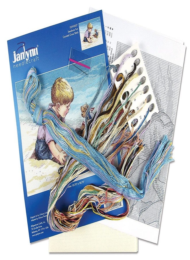 Janlynn ct_255208_1 Seashore Fun Counted Cross Stitch Kit-13-3/4"X10-3/4" 14 Count - Image 3