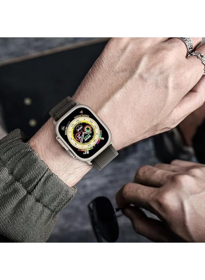 Replacement Nylon Sport Watch Band for Men and Women, Compatible with Apple Watch 49mm 45mm 44mm 42mm Ultra Series 8 7 6 5 4 3 2 1 _Gray and orange - Image 4