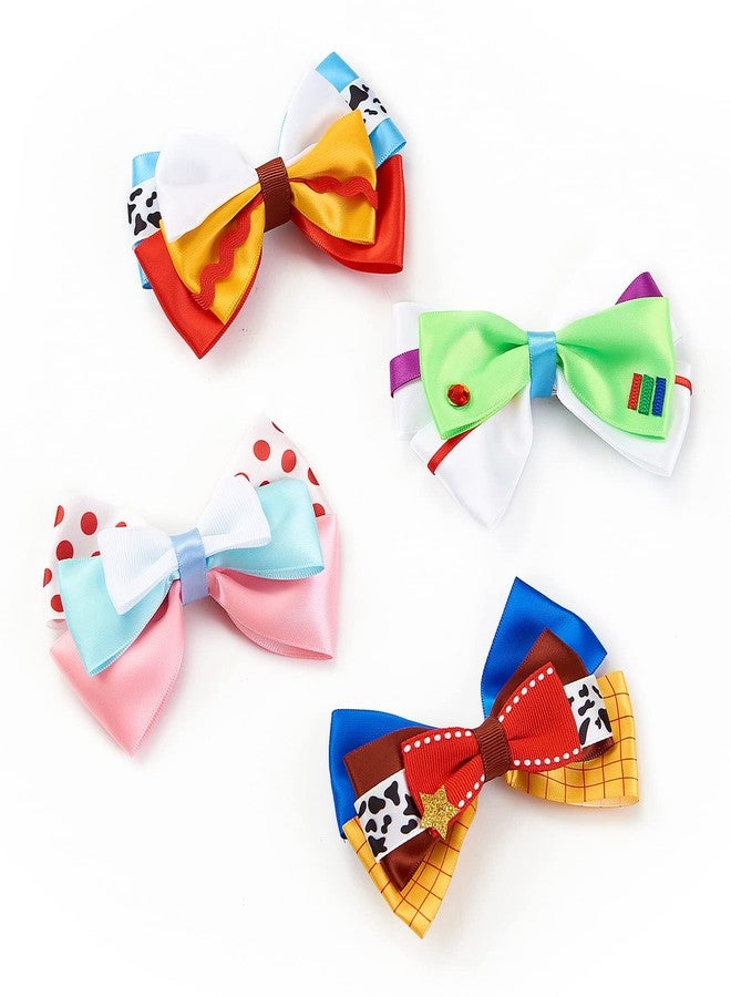 Fancheer 4 Inch Little Girls Hair Bow Clips 4Pcs Cartoon Toy Dress Up Hair Accessories Birthday Party Decorations Gift - Image 2
