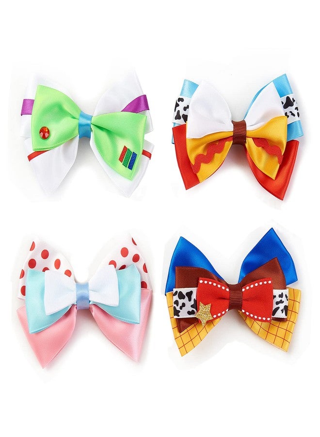 Fancheer 4 Inch Little Girls Hair Bow Clips 4Pcs Cartoon Toy Dress Up Hair Accessories Birthday Party Decorations Gift - Image 4