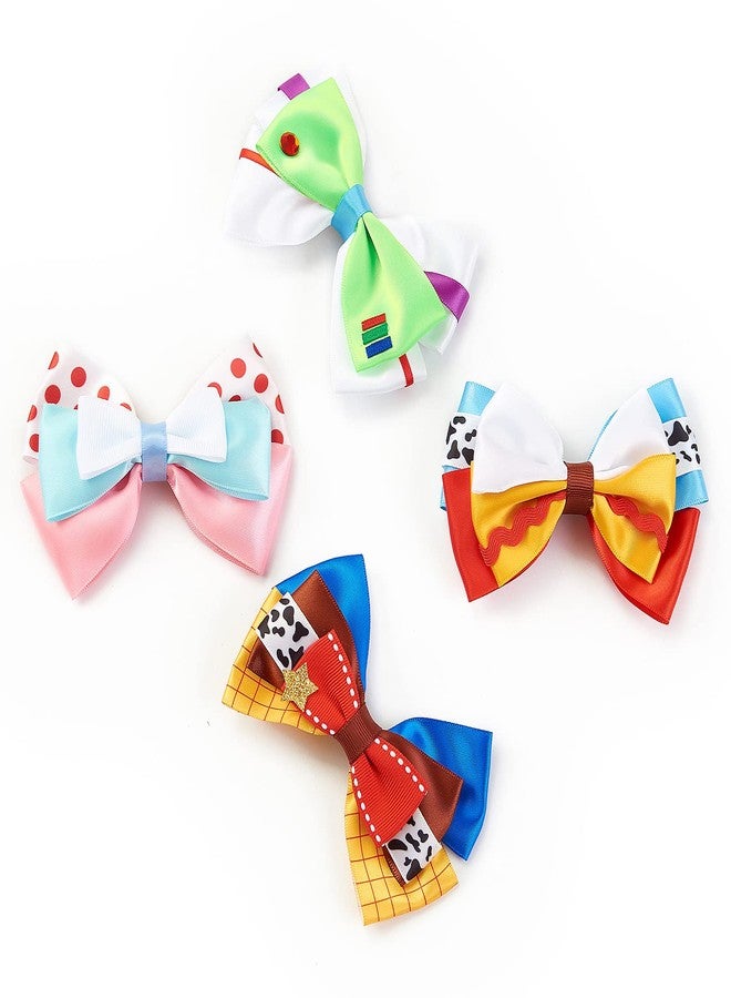Fancheer 4 Inch Little Girls Hair Bow Clips 4Pcs Cartoon Toy Dress Up Hair Accessories Birthday Party Decorations Gift - Image 5