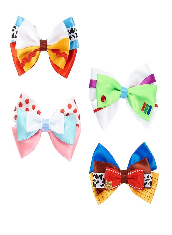 Fancheer 4 Inch Little Girls Hair Bow Clips 4Pcs Cartoon Toy Dress Up Hair Accessories Birthday Party Decorations Gift - Image 1