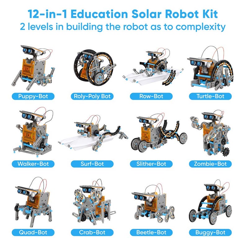 Sillbird STEM 12-in-1 Education Solar Robot Toys for Boys Ages 8-13, DIY Building Science Experiment Kit Birthday Gifts for Kids 8 9 10 11 12 13 Years Old, Solar Powered by The Sun - Image 2