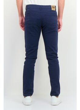 CROSSHATCH Men Regular Fit Solid Chino Pants, Navy Blue  - Image 4