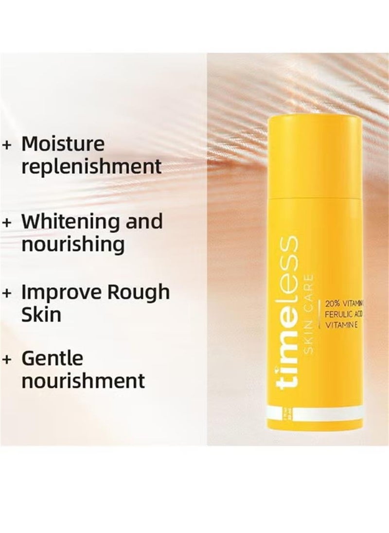 Timeless - Skin Care 20% Vitamin C + E Ferulic Acid Serum - 30ML - Lightweight, Non-Greasy Formula - Use Daily to Brighten, Restore & Correct Skin - Recommended for All Skin Types - Image 1