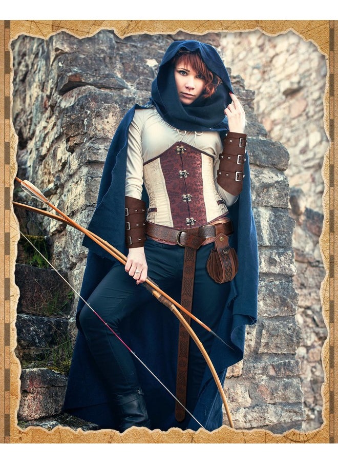LEIFIDE - Medieval Viking Belt Leather Belt Pouch Faux Leather Arm Guards Renaissance Accessories Viking Costume Leather Bracers Medieval Bag Knight Belt For Halloween Fair Cosplay (Brown,Classic) - Image 1