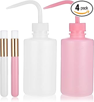Prasacco 4 Pcs Lash Cleaning Kit Lash Shampoo Brush Eyelash Cleaning Brush Tatoo Wash Bottle Facial Cleaning Brush Plastic Lash Wash Bottle for Eyelash Extension Supplies - Image 1