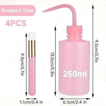 Prasacco 4 Pcs Lash Cleaning Kit Lash Shampoo Brush Eyelash Cleaning Brush Tatoo Wash Bottle Facial Cleaning Brush Plastic Lash Wash Bottle for Eyelash Extension Supplies - Image 2
