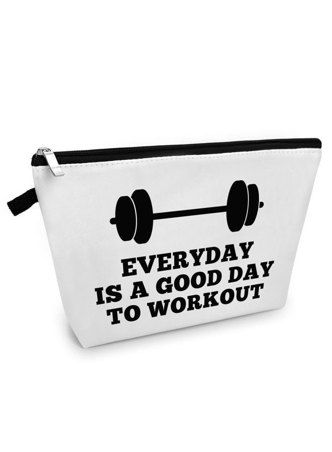 Sfodiary Workout Gift for Women Makeup Bag Fitness Trainer Gift Bodybuilding Gift Fitness Gift for Sister Weightlifting Gift Motivational Gift for Friends Christmas Birthday Gift for Coach Travel Cosmetic Bag - Image 1