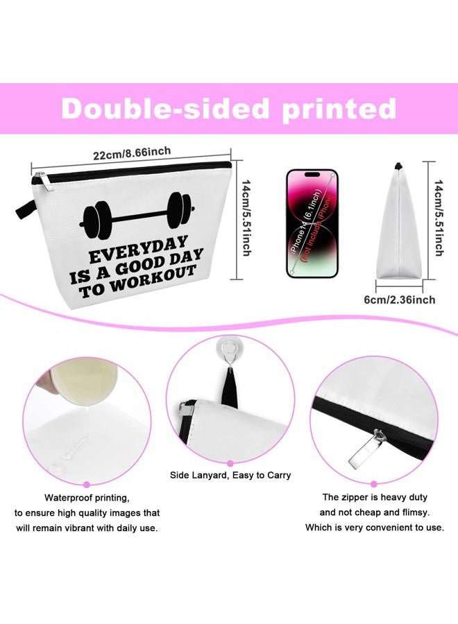 Sfodiary Workout Gift for Women Makeup Bag Fitness Trainer Gift Bodybuilding Gift Fitness Gift for Sister Weightlifting Gift Motivational Gift for Friends Christmas Birthday Gift for Coach Travel Cosmetic Bag - Image 2