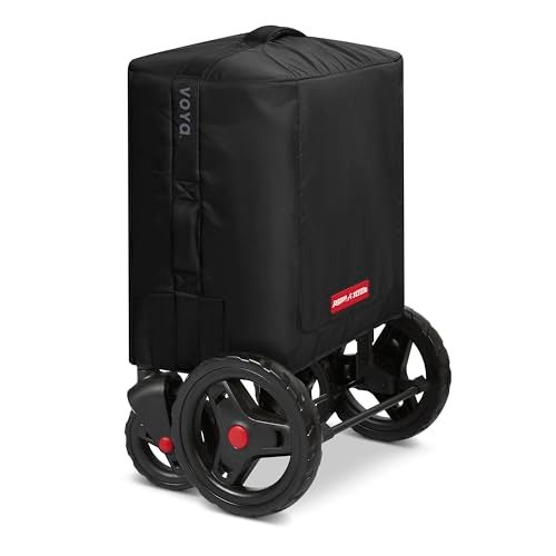 Radio Flyer غطاء سفر لعربة الأطفال راديو فلاير فويّا باللون الأسود مع مقابض مريحة وتصميم متين متوافق مع عربة فويّا وملحقات عربة الأطفال الأساسية - Image 1