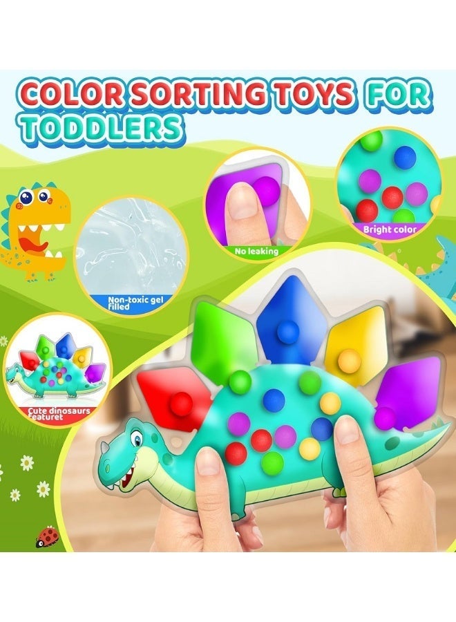 SUZZ Dinosaur Color Sorting Sensory Toys, Roadtrip Travel Essenstial Dementia Fine Motor Autism Fidget Preschool Classroom Activities for Kid - Image 3