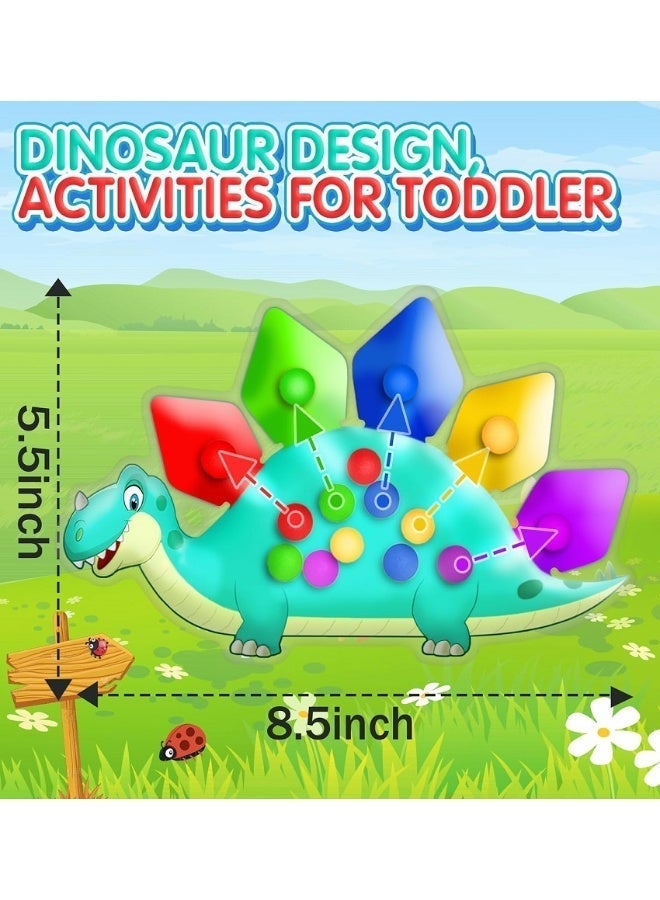SUZZ Dinosaur Color Sorting Sensory Toys, Roadtrip Travel Essenstial Dementia Fine Motor Autism Fidget Preschool Classroom Activities for Kid - Image 2