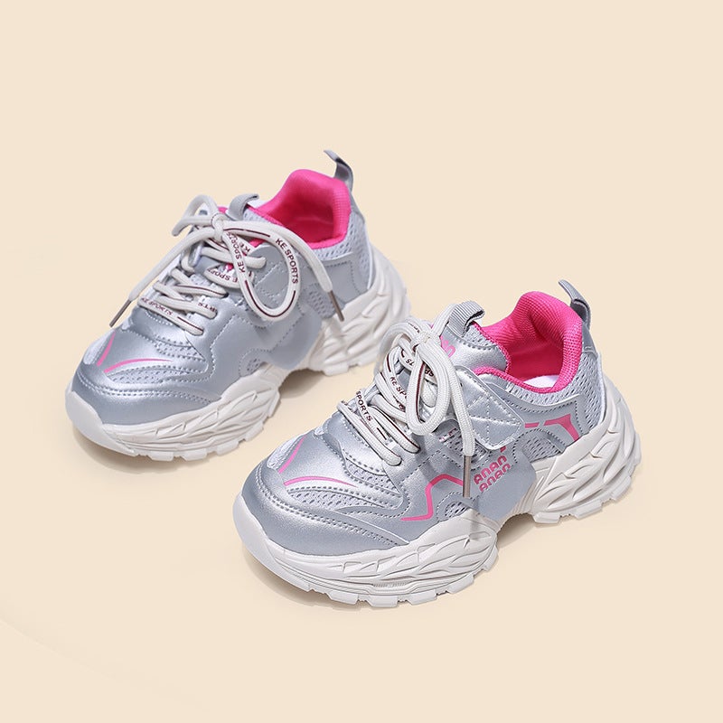 2025 Children'S Shoes, Boys' Sports Shoes, Casual Children'S Shoes, Spring & Fall Mesh Breathable Leather Waterproof Running Shoes - Image 1