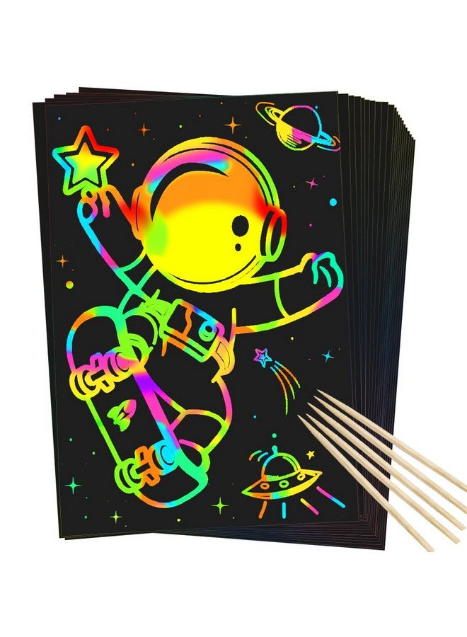 ZMLM Scratch Rainbow Art Paper Set 50Pcs Magic Scratch Off Art Craft Supplies Kits For Kids Girls Boys Black Scratch Notes Sheet Doodle Pad For Fun Diy Toy Party Favors Christmas Birthday Gift - Image 1