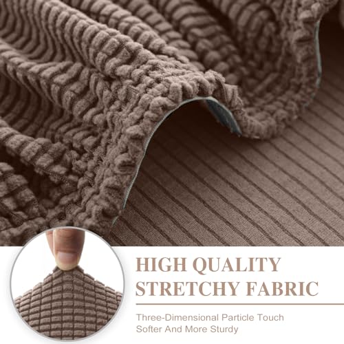 LA MEACK Couch Cushion Covers Seat Cushion Cover Stretch Couch Cover Separate Sectional Sofa Slipcovers Furniture Protector(3 Pieces for Seat or Sofa Backrest, Khaki) - Image 4