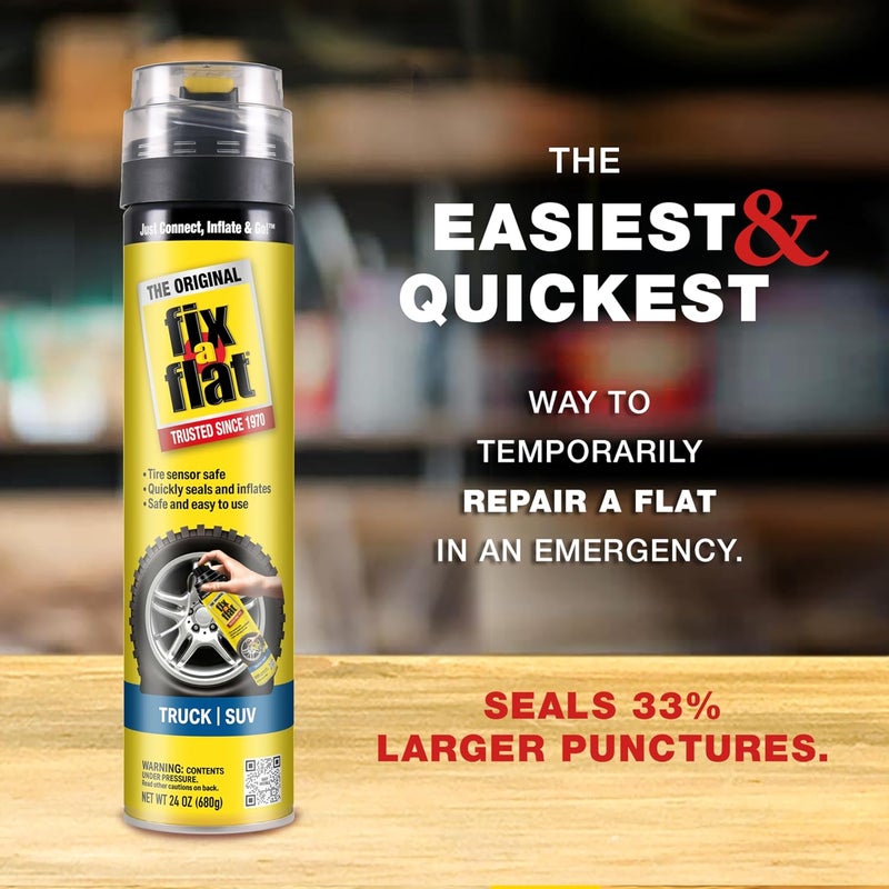 Fix A Flat S60369 Aerosol Emergency Flat Tire Repair and Inflator, for X-Large Tires, Eco-Friendly Formula, Universal Fit for All Cars, Trucks and SUVs, 24 oz. (Pack of 1) - Image 5