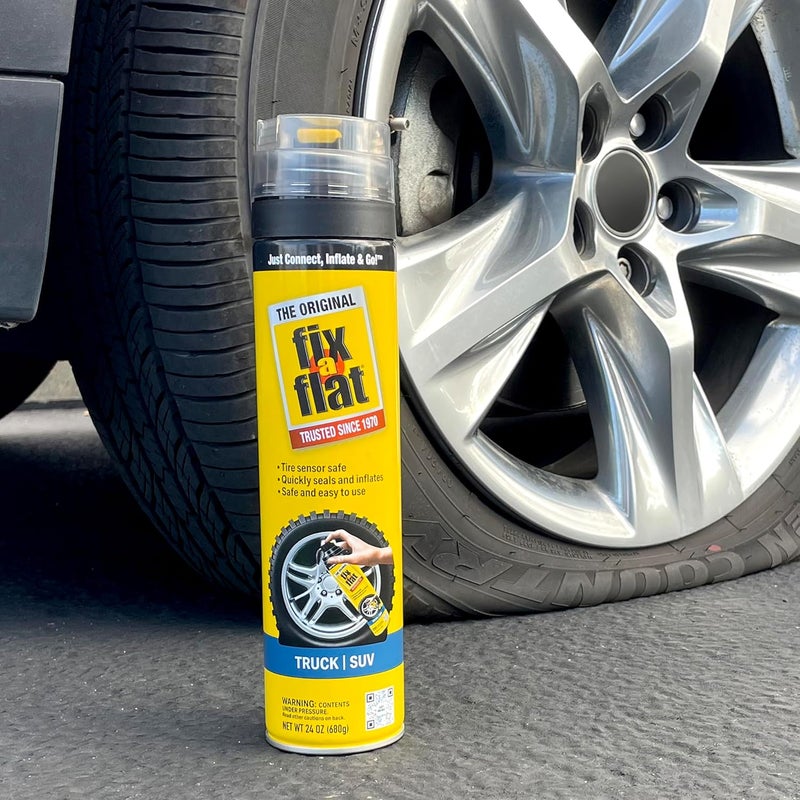 Fix A Flat S60369 Aerosol Emergency Flat Tire Repair and Inflator, for X-Large Tires, Eco-Friendly Formula, Universal Fit for All Cars, Trucks and SUVs, 24 oz. (Pack of 1) - Image 1