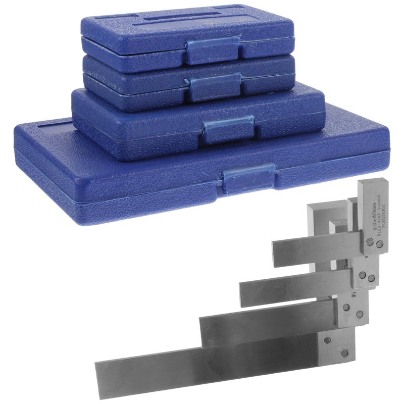 4Pcs High Accuracy Metal Machinist Square Set L Shape Ruler Wide Base Woodworking Engineering Measurement - Image 2
